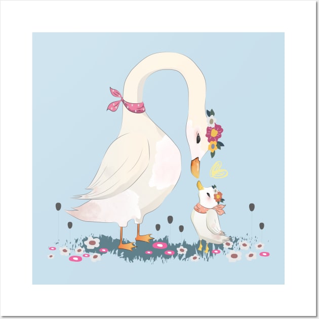 Mommy goose love his child Wall Art by Mako Design 